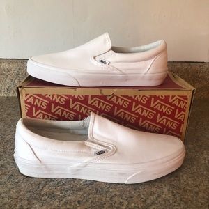 White slip on vans